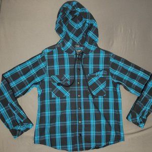 Hooded Flannel Polo by Eighty Eight